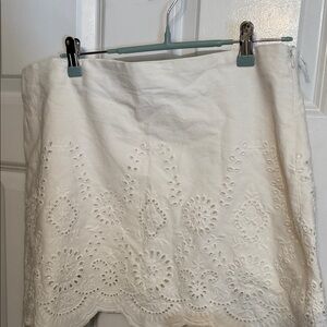 Elegant White Embroidered Skirt